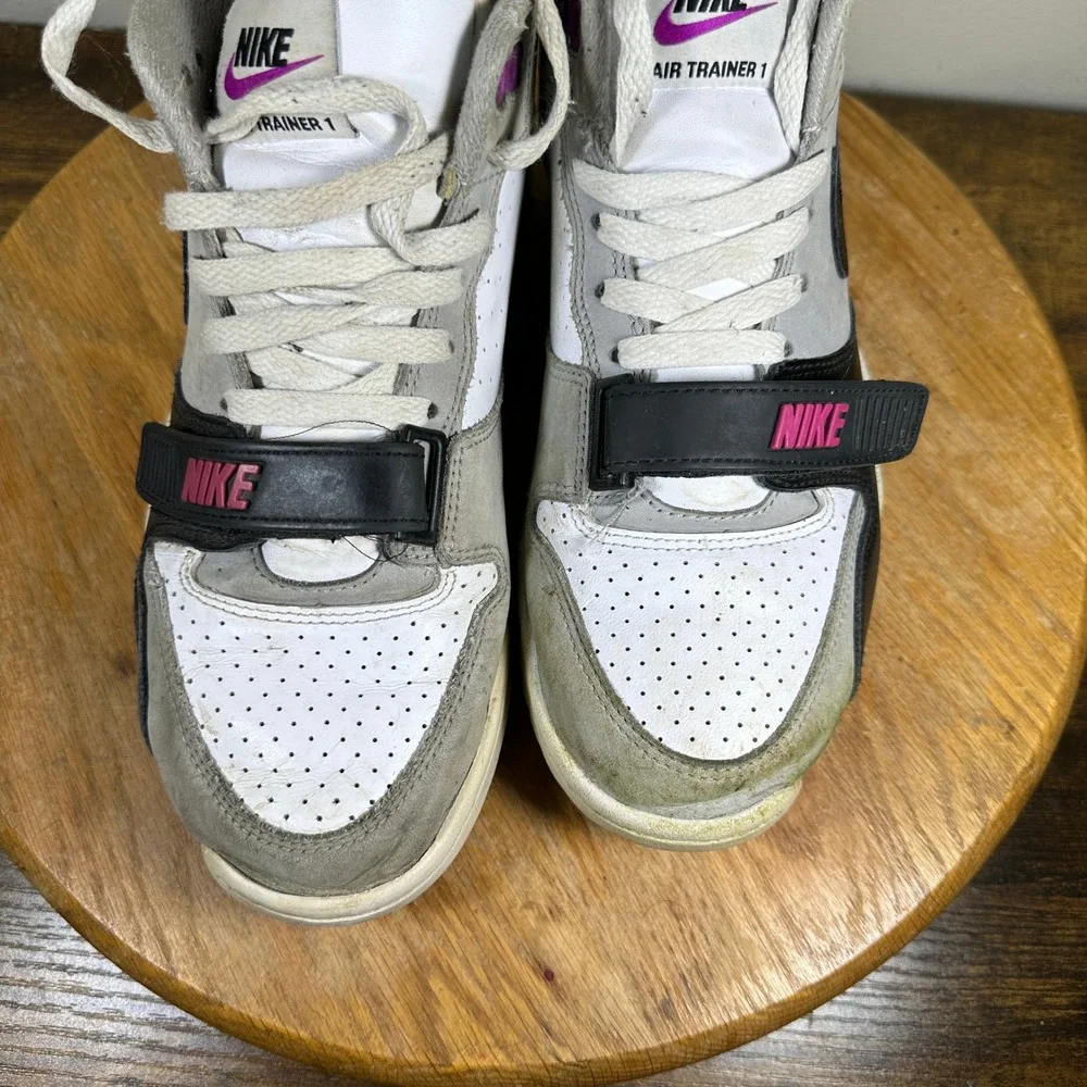 Nike Air Trainer 1 High Top Sneakers FN6885-062 Gray Purple White Mens Size 8